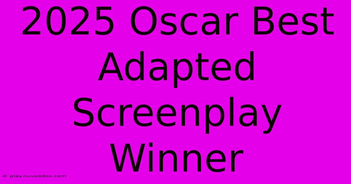 2025 Oscar Best Adapted Screenplay Winner