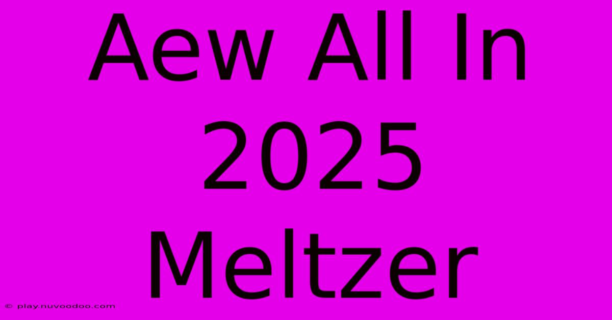 Aew All In 2025 Meltzer