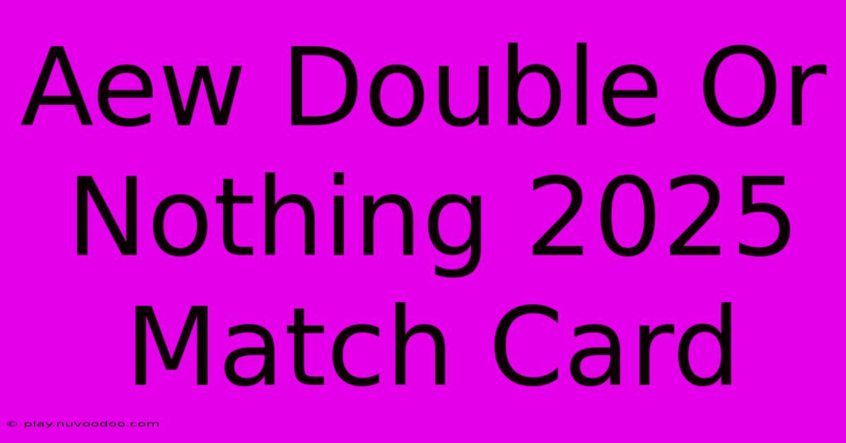 Aew Double Or Nothing 2025 Match Card