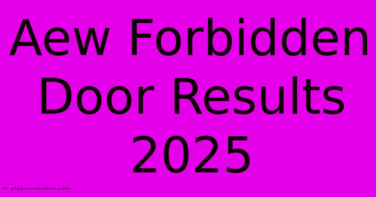 Aew Forbidden Door Results 2025