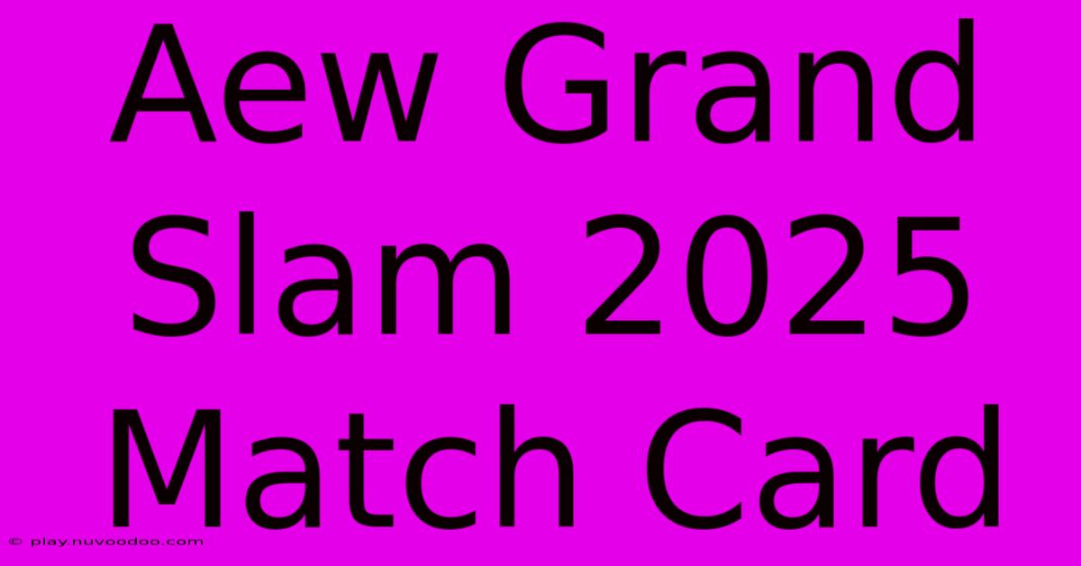 Aew Grand Slam 2025 Match Card