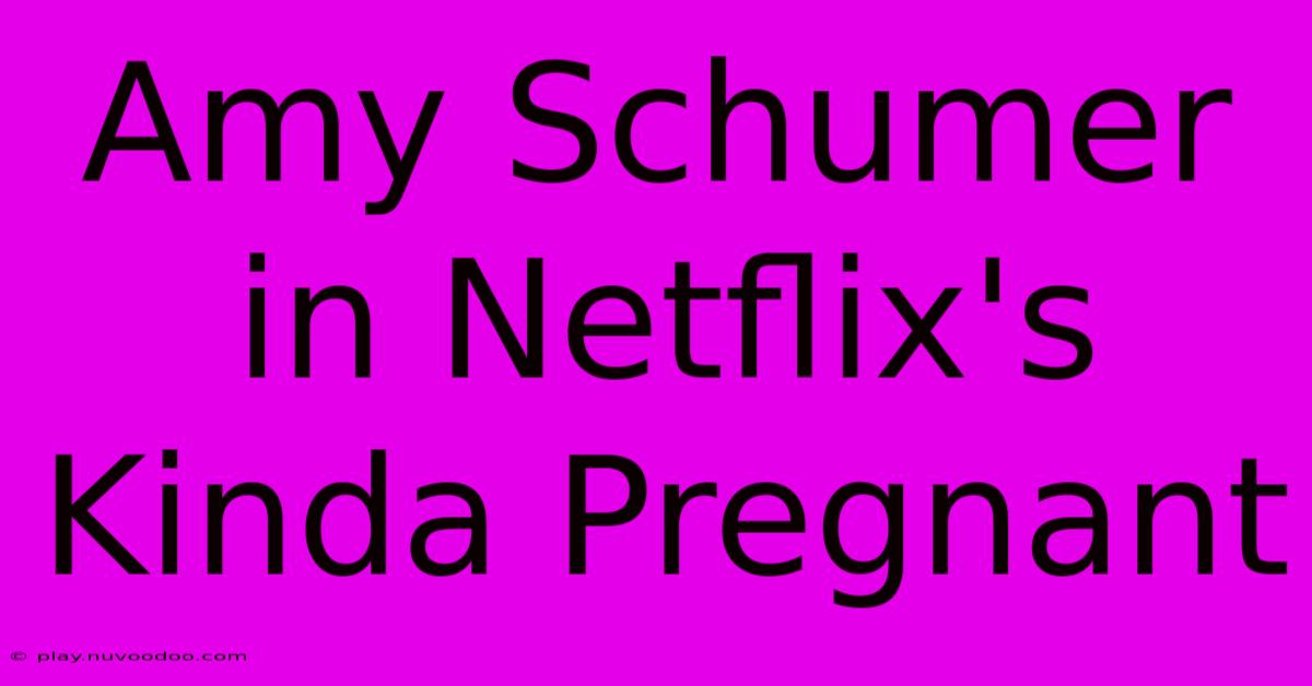 Amy Schumer In Netflix's Kinda Pregnant