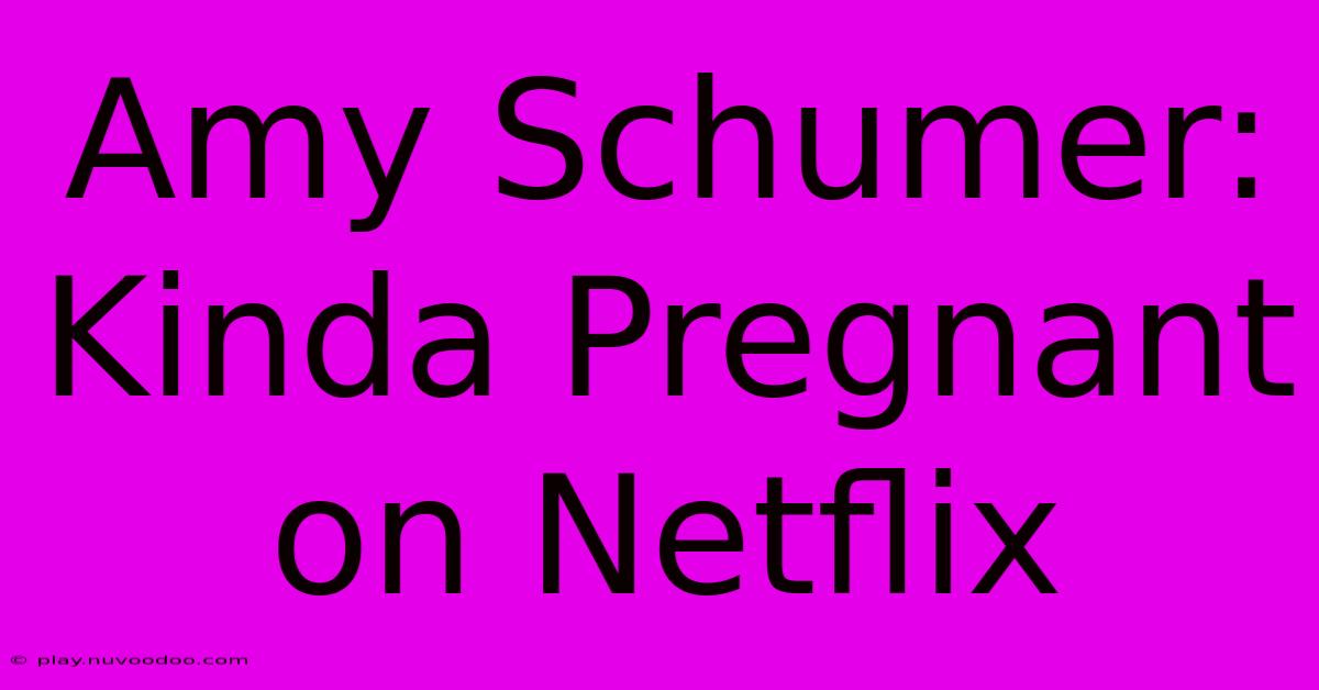 Amy Schumer: Kinda Pregnant On Netflix