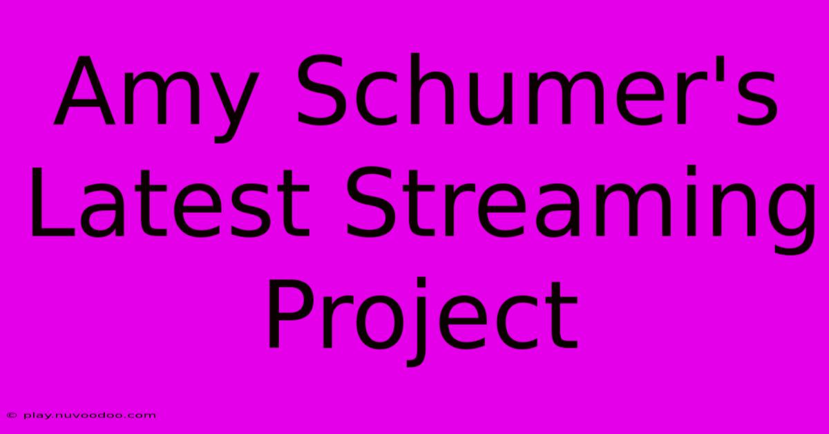 Amy Schumer's Latest Streaming Project