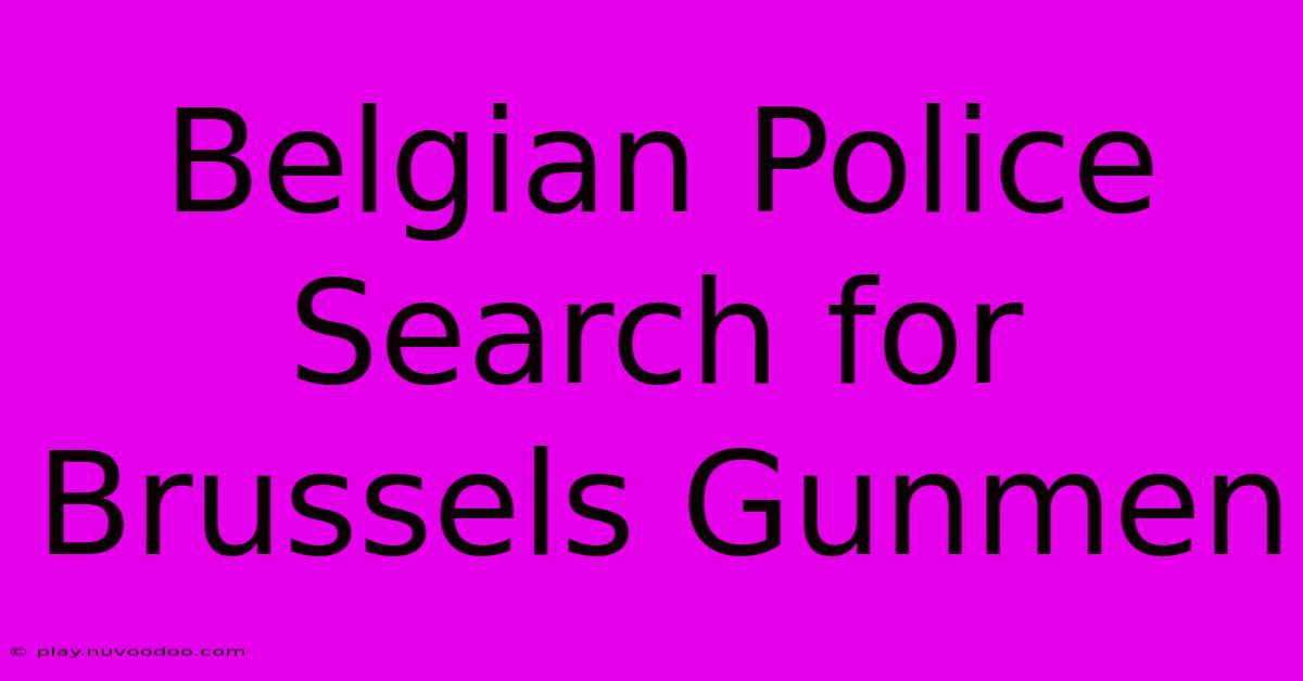 Belgian Police Search For Brussels Gunmen