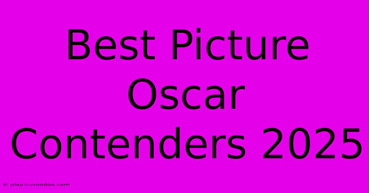 Best Picture Oscar Contenders 2025