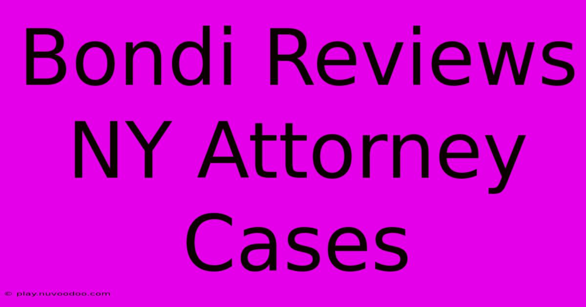 Bondi Reviews NY Attorney Cases