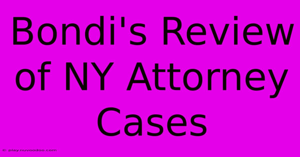 Bondi's Review Of NY Attorney Cases