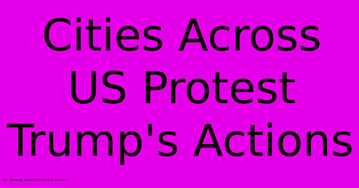 Cities Across US Protest Trump's Actions