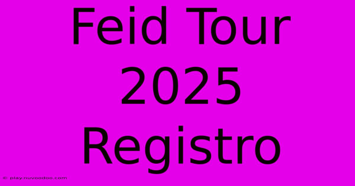 Feid Tour 2025 Registro