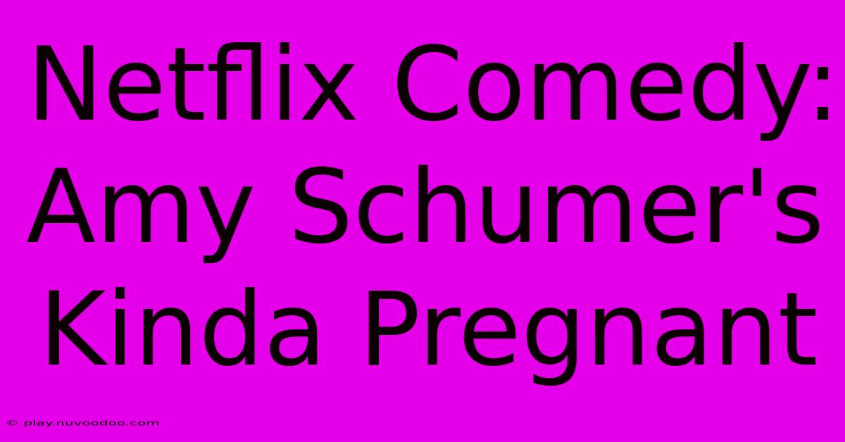 Netflix Comedy: Amy Schumer's Kinda Pregnant