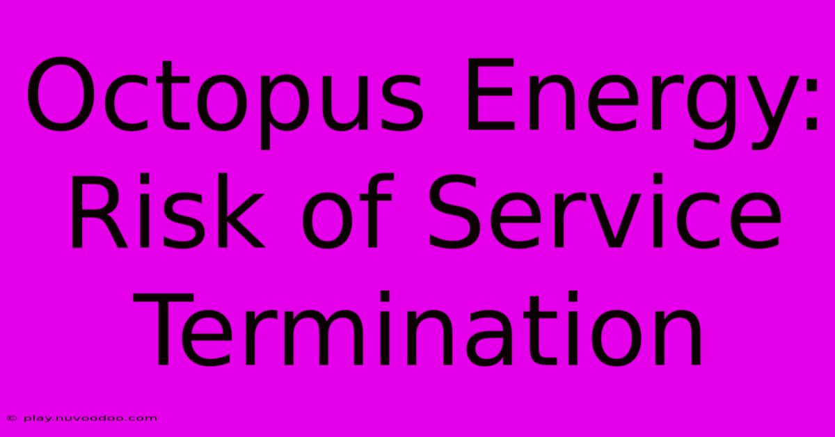 Octopus Energy: Risk Of Service Termination