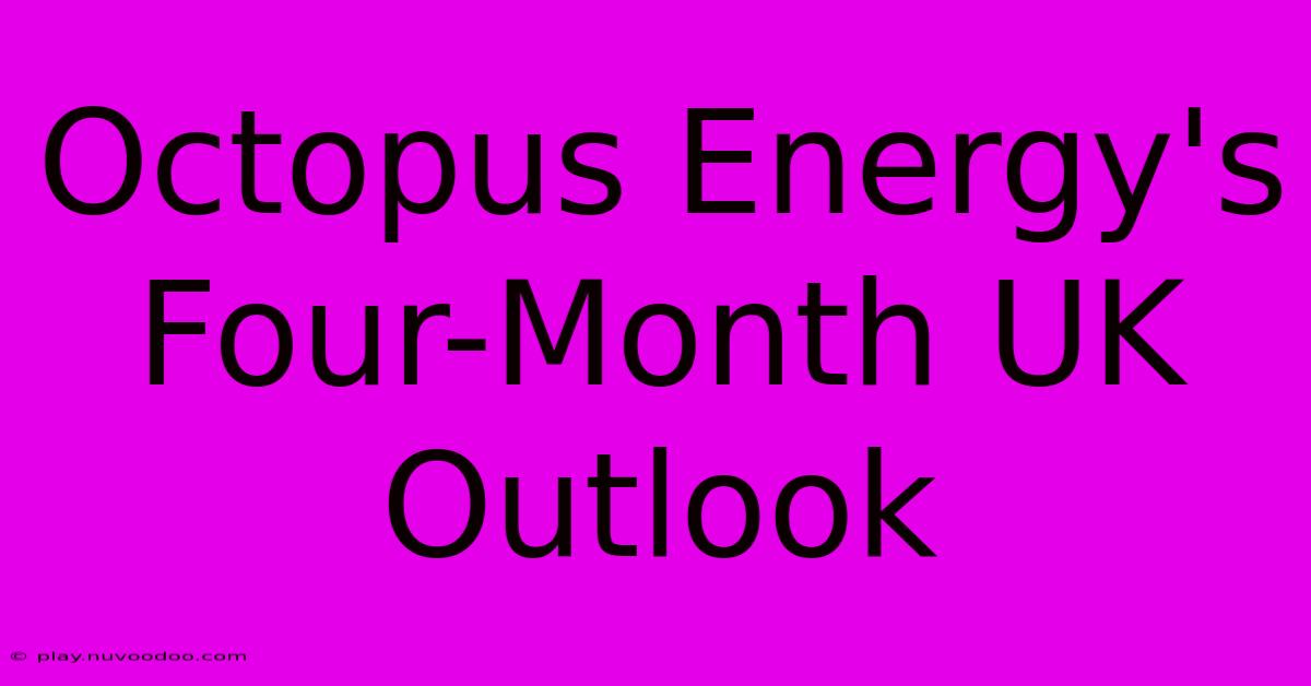 Octopus Energy's Four-Month UK Outlook