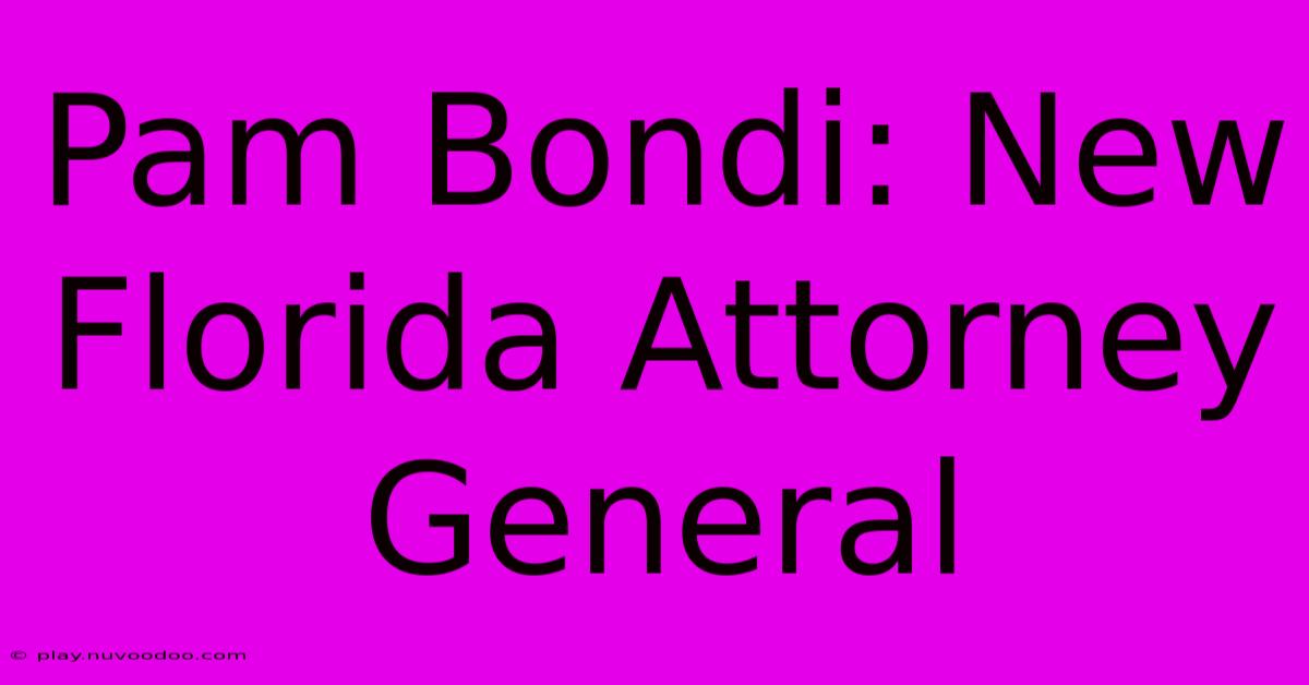 Pam Bondi: New Florida Attorney General