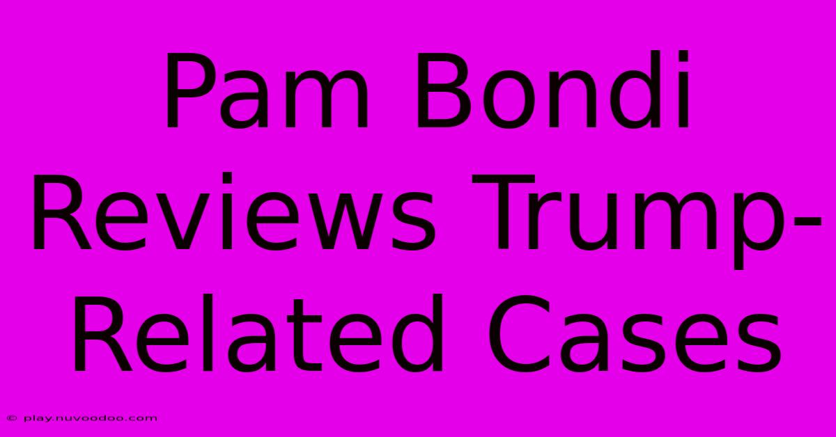 Pam Bondi Reviews Trump-Related Cases