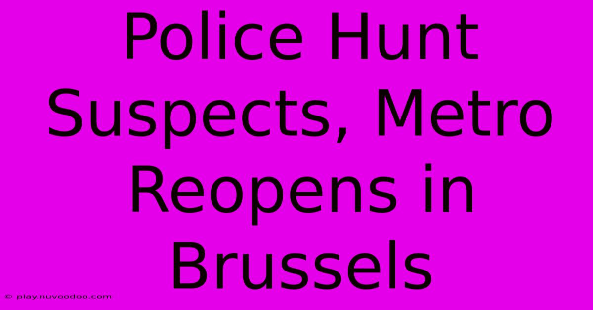 Police Hunt Suspects, Metro Reopens In Brussels