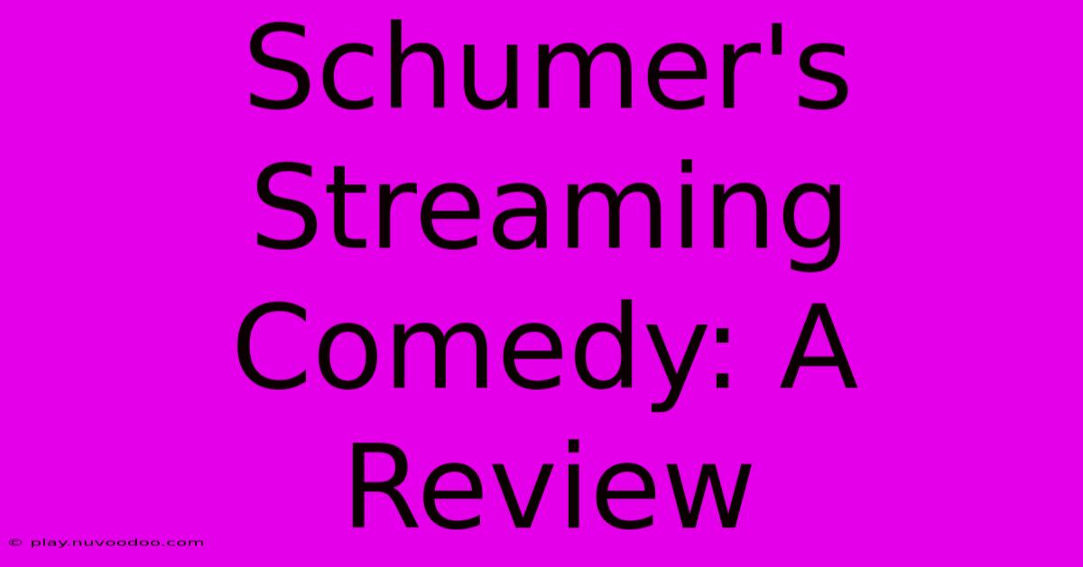 Schumer's Streaming Comedy: A Review