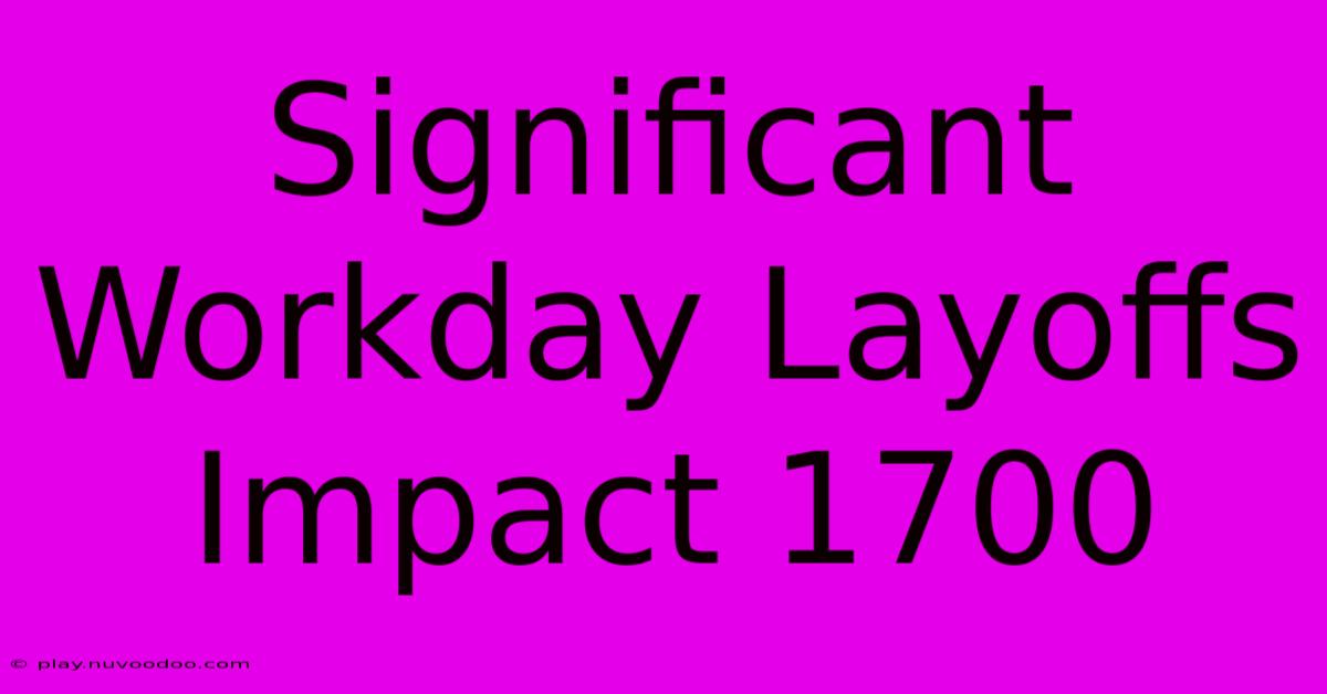 Significant Workday Layoffs Impact 1700