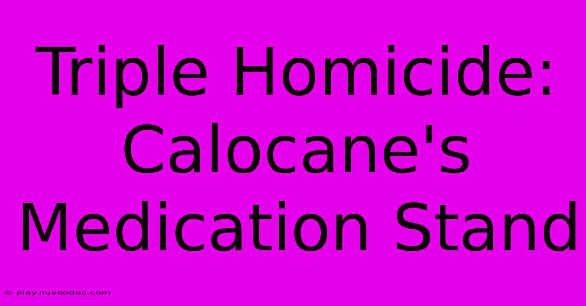 Triple Homicide: Calocane's Medication Stand