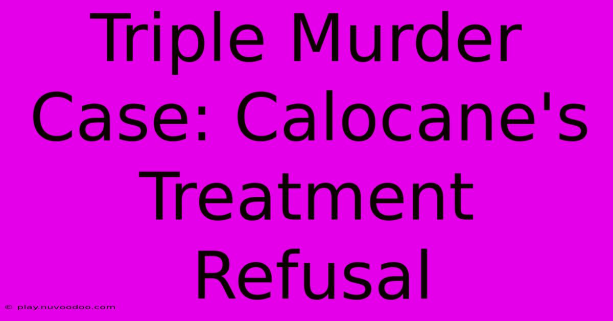 Triple Murder Case: Calocane's Treatment Refusal