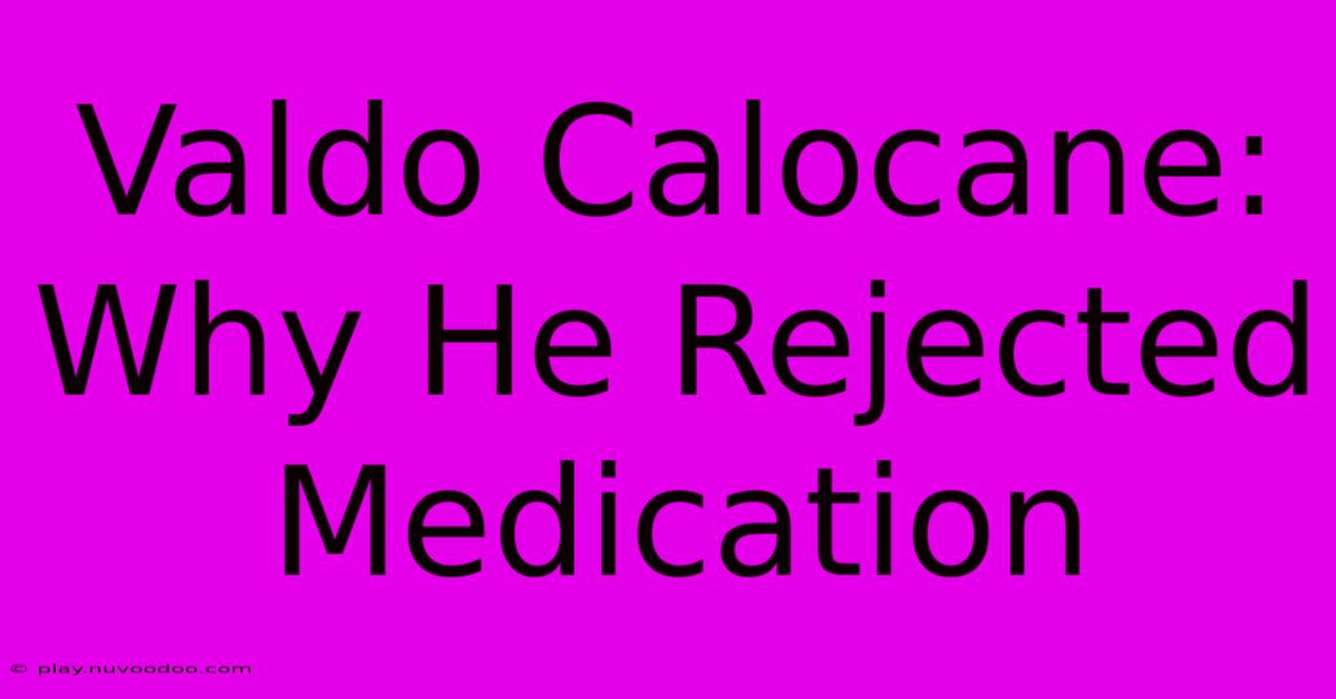 Valdo Calocane: Why He Rejected Medication