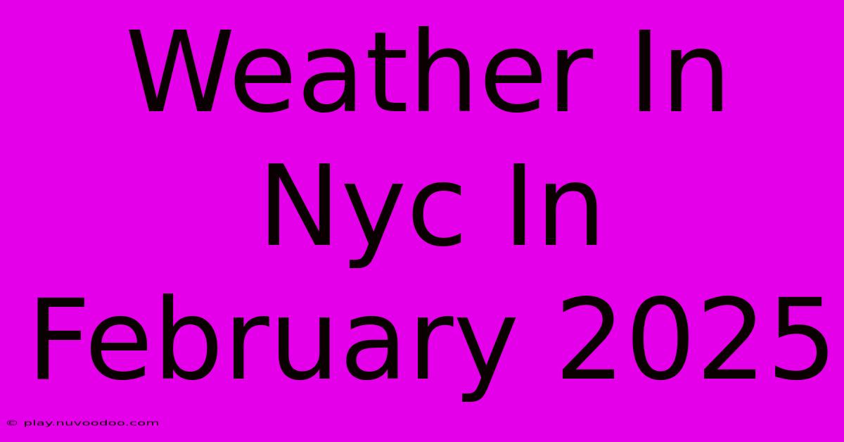 Weather In Nyc In February 2025