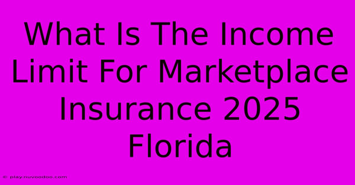 What Is The Income Limit For Marketplace Insurance 2025 Florida