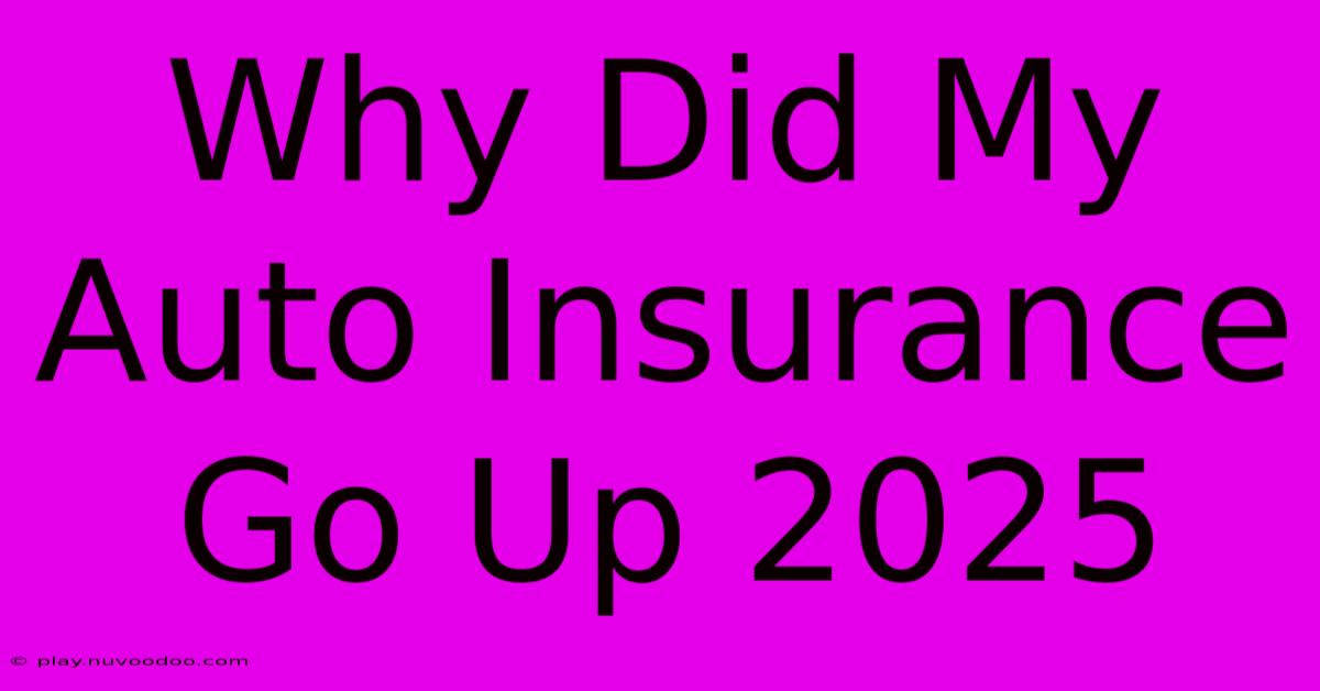 Why Did My Auto Insurance Go Up 2025